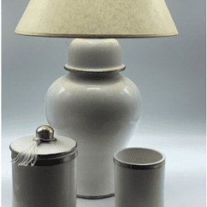 Tischleuchte / Lampe aus Tadelakt weiß (Bestell-ID 32225)