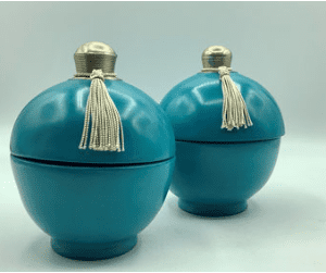 Tadelaktdosen türkis in Größe S, M mit versilbertem Griff (Bestell-ID 32209)