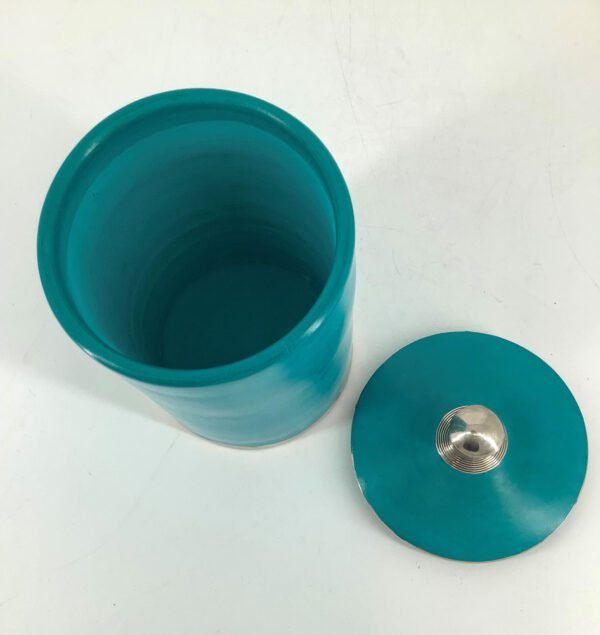 ästhetisch schöne Tadelaktdose türkis S/M/L mit Silberrand Details (Bestell-ID 32203) – Bild 8