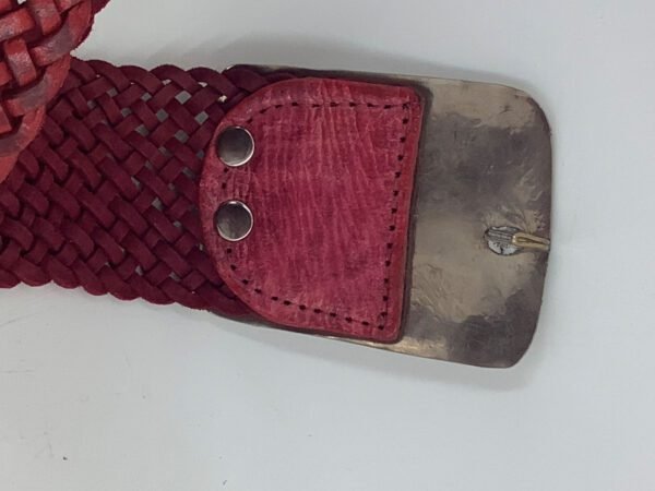 geflochtener Gürtel aus Kalbsleder (rot) – Bild 7