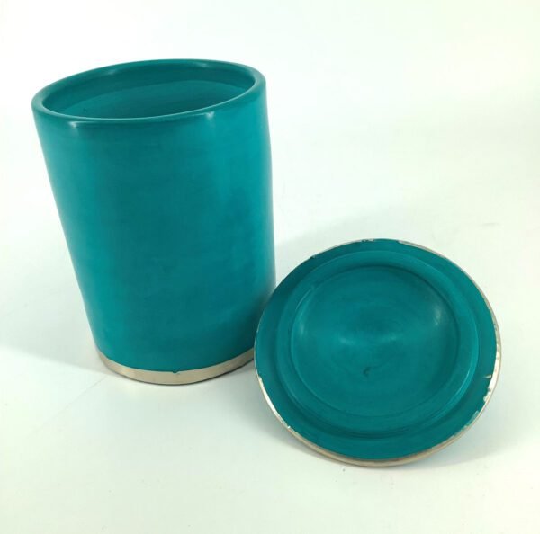 ästhetisch schöne Tadelaktdose türkis S/M/L mit Silberrand Details (Bestell-ID 32203) – Bild 7