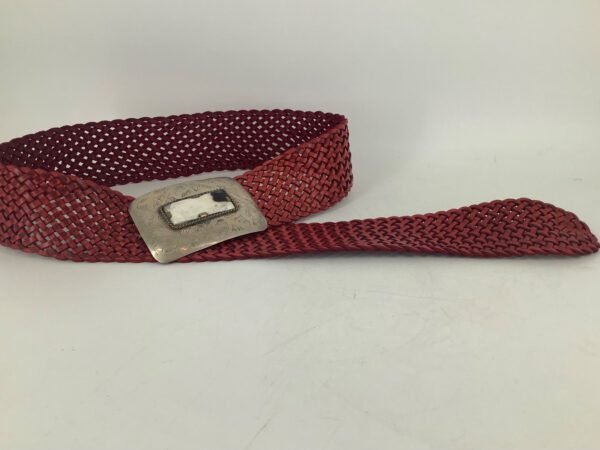 geflochtener Gürtel aus Kalbsleder (rot) – Bild 6