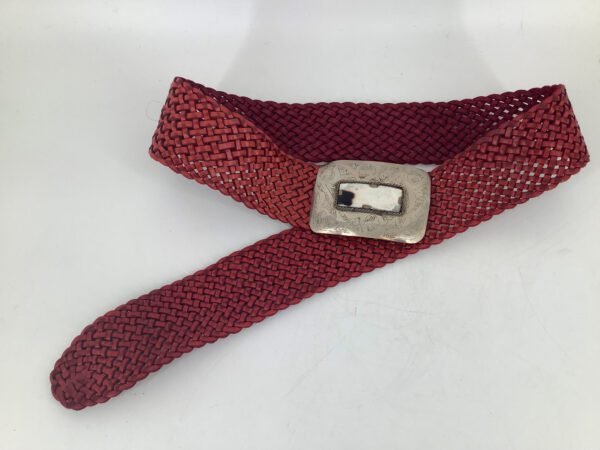 geflochtener Gürtel aus Kalbsleder (rot) – Bild 4