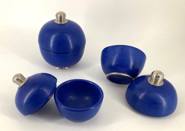 Tadelaktdosen majorell-blau in Größe S, M, L mit versilbertem Griff (Bestell-ID 32210) – Bild 3