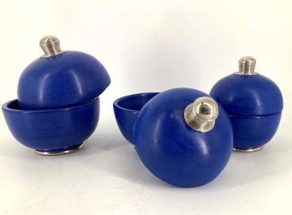 Tadelaktdosen majorell-blau in Größe S, M, L mit versilbertem Griff (Bestell-ID 32210) – Bild 2