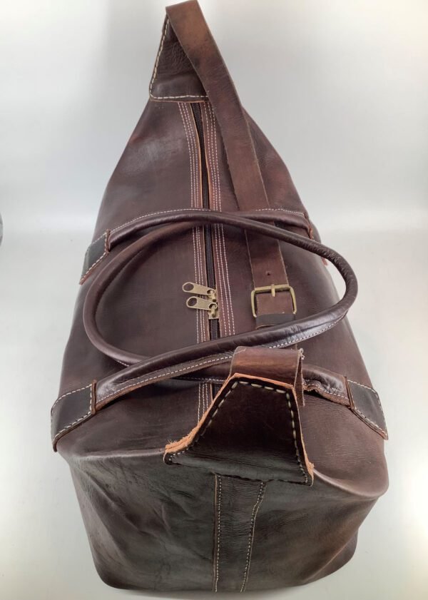 Klassische Reisetasche aus dunkelbraunem Kalbsleder (Bestell-ID 40021) – Bild 2
